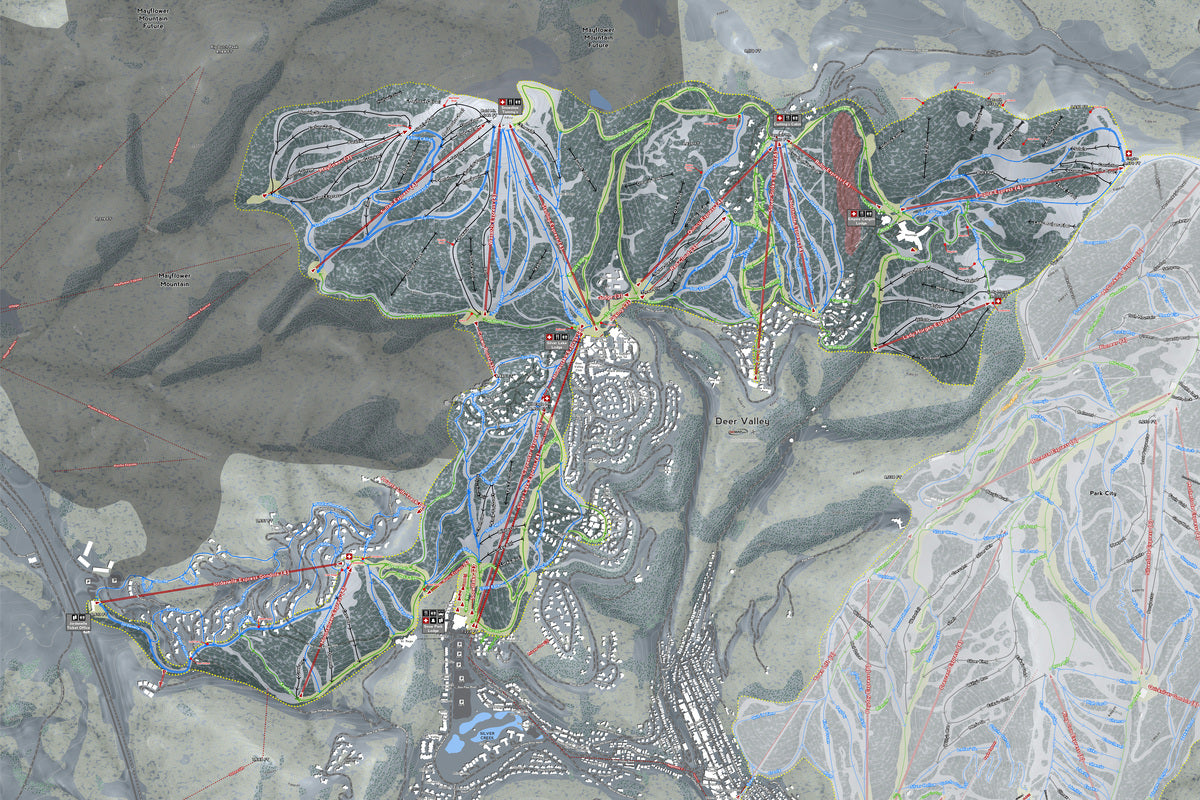 Deer Valley Utah Ski Resort Map Wall Art