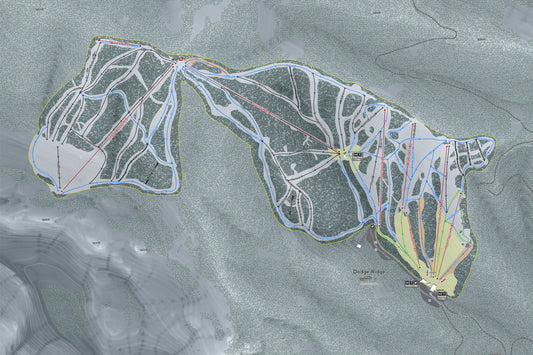 Dodge Ridge California Ski Resort Map Wall Art