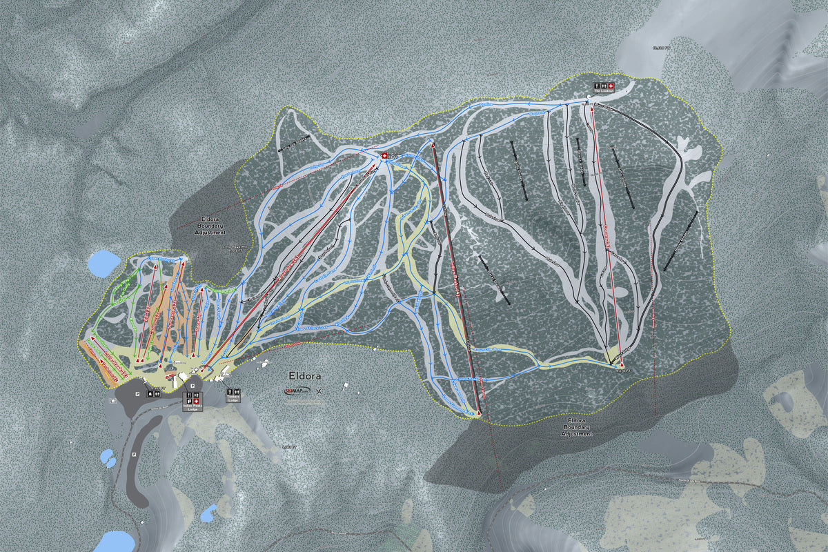 Eldora Colorado Ski Resort Map Wall Art | Powderaddicts