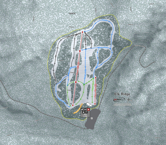 Elk Ridge Arizona Ski Resort Map Wall Art - Powderaddicts