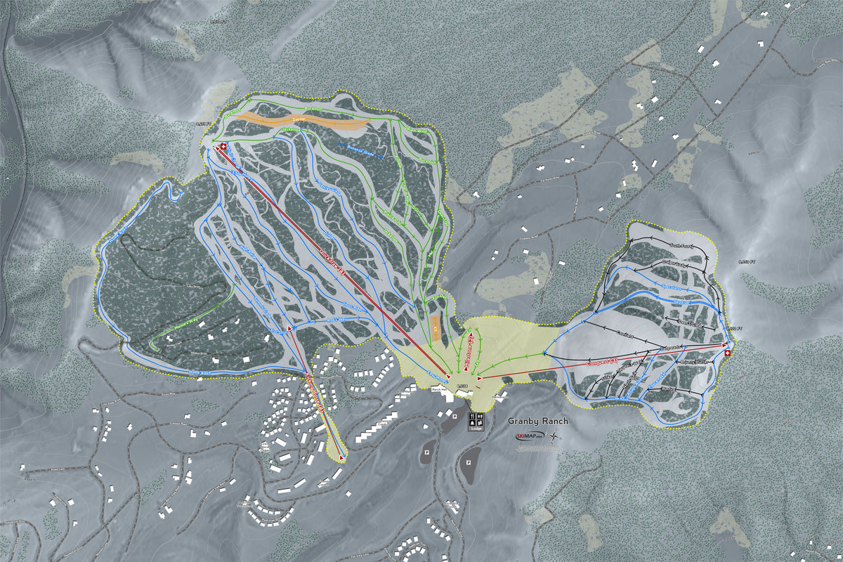 Granby Ranch Colorado Ski Resort Map Wall Art