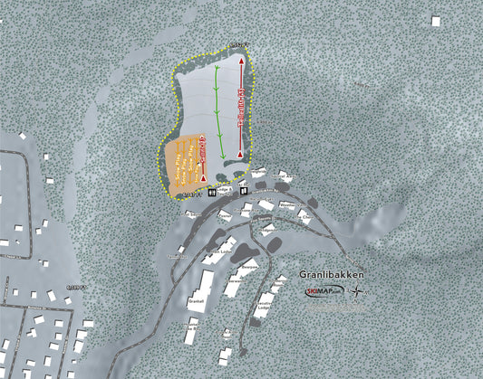 Granlibakken California Ski Resort Map Wall Art