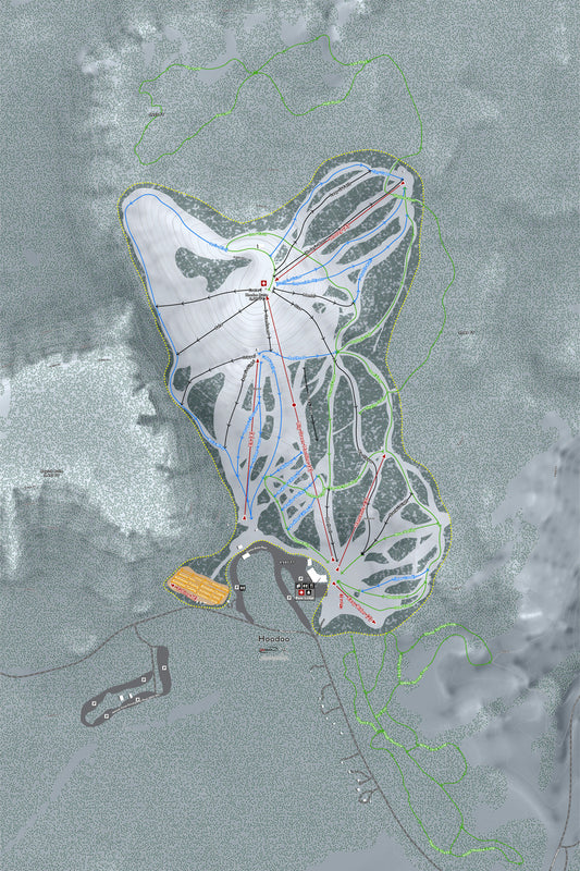 Hoodoo Oregon Ski Resort Map Wall Art
