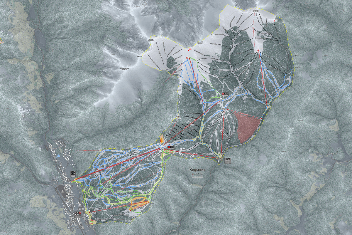 Keystone Colorado Ski Resort Map Wall Art
