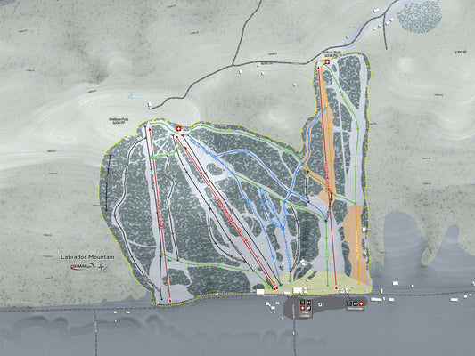 Labrador Mountain New York Ski Resort Map Wall Art