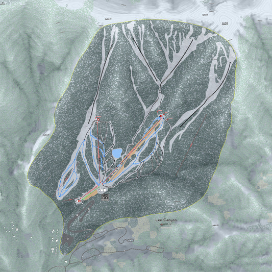 Lee Canyon Nevada Ski Resort Map Wall Art