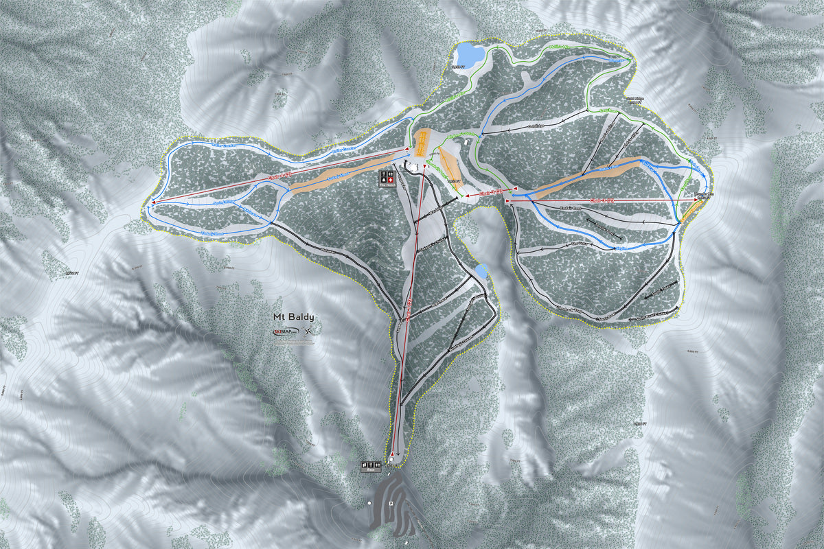 Mt. Baldy California Ski Resort Map Wall Art