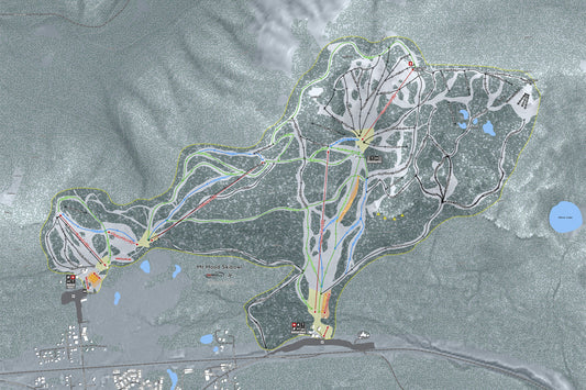 Mt HoodSkibowl Oregon Ski Resort Map Wall Art