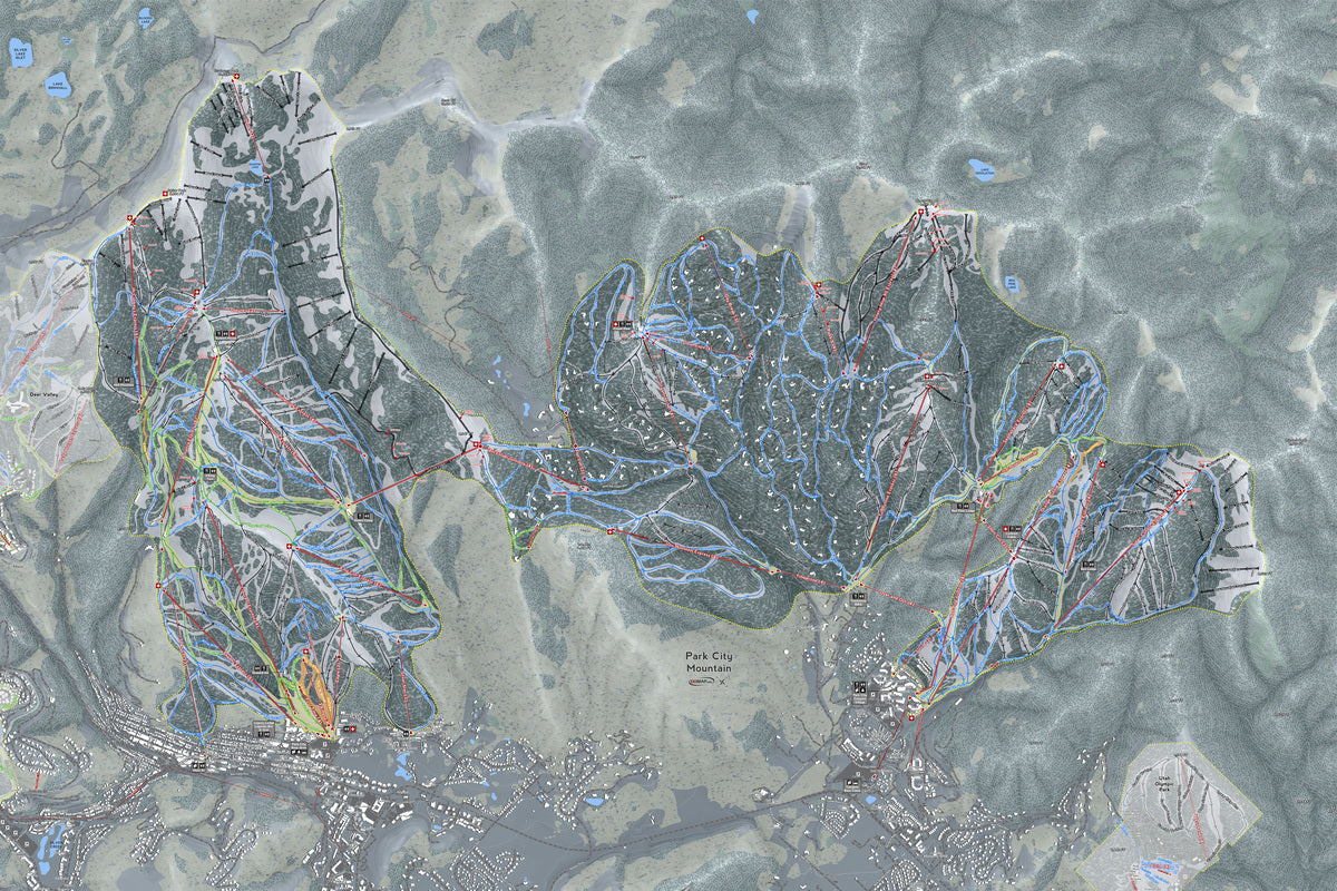 Park City Utah Ski Resort Map Wall Art