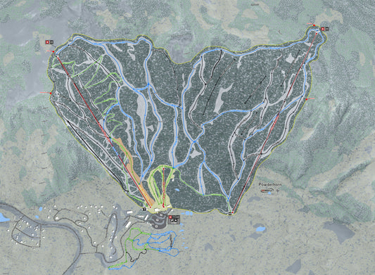 Powderhorn Colorado Ski Resort Map Wall Art