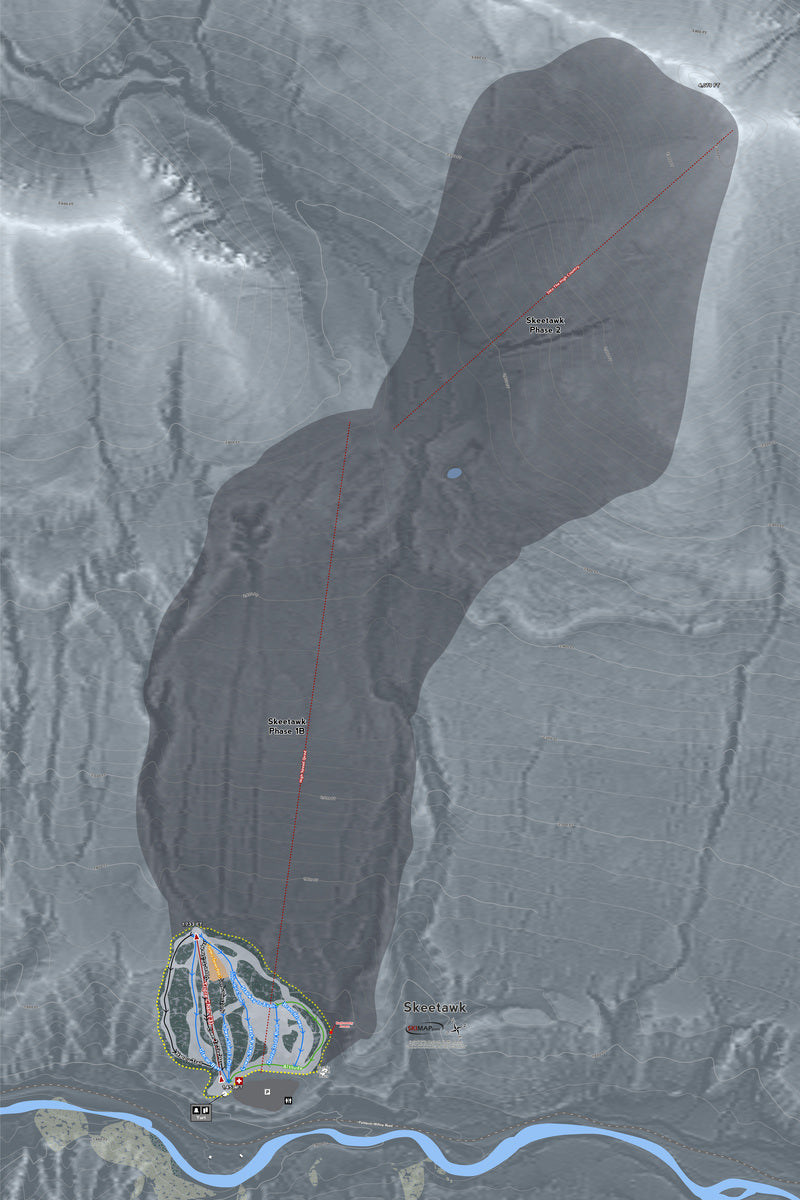 Skeetawk Alaska Ski Resort Map Wall Art - Powderaddicts
