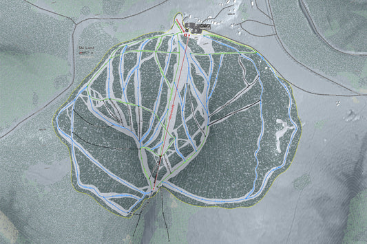 Ski Land Alaska Ski Resort Map Wall Art