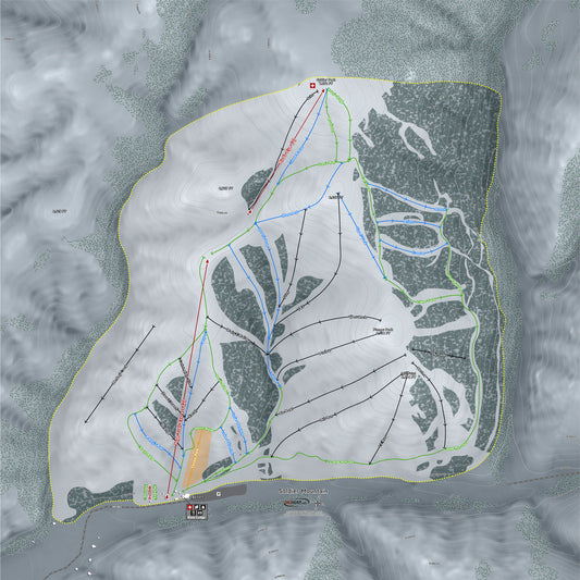 Soldier Mountain Idaho Ski Resort Map Wall Art - Powderaddicts