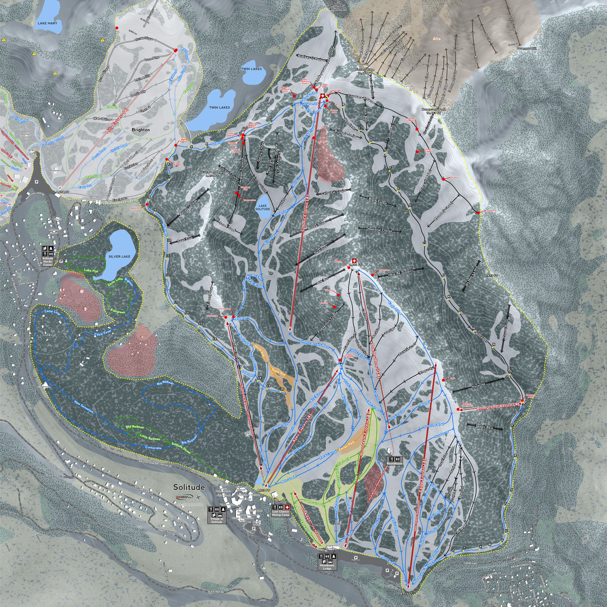 Solitude Utah Ski Resort Map Wall Art