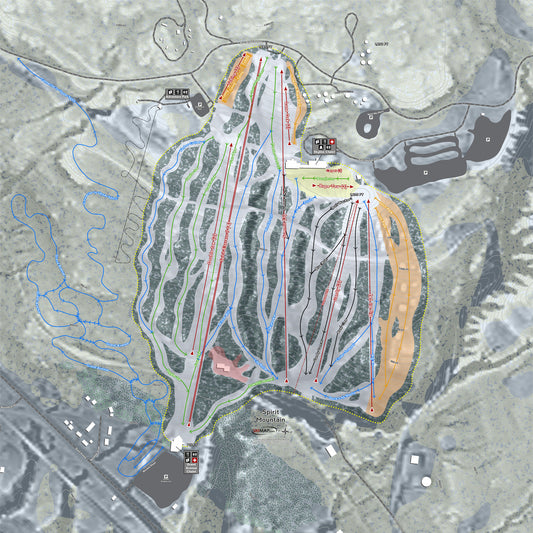 Spirit Mountain Minnesota Ski Resort Map Wall Art
