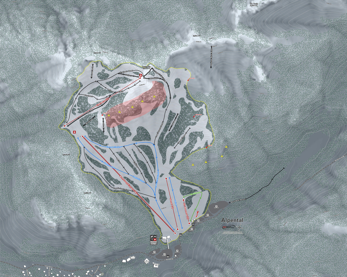 Summit At Snoqualmie Washington Ski Resort Map Wall Art