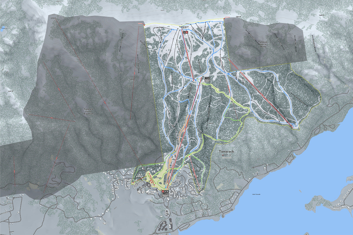 Tamarack Idaho Ski Resort Map Wall Art