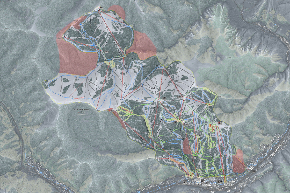 Vail Colorado Ski Resort Map Wall Art