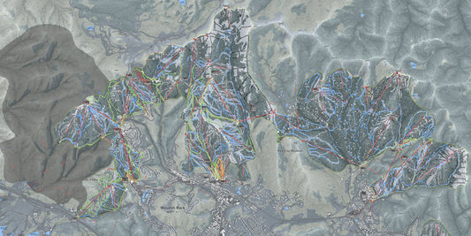 WASATCH BACK Utah Ski Resort Map Wall Art