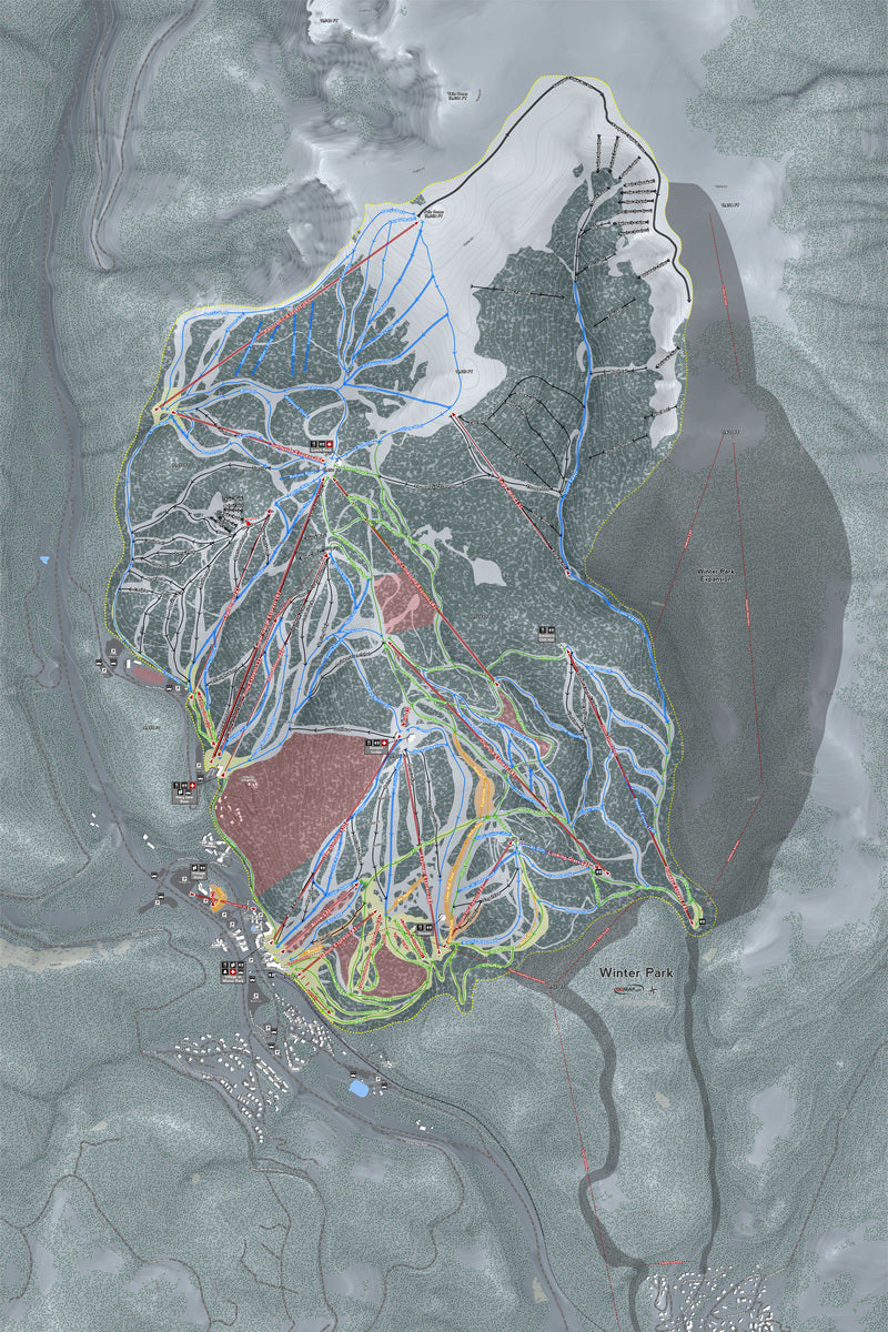 Winter Park Colorado Ski Resort Map Wall Art