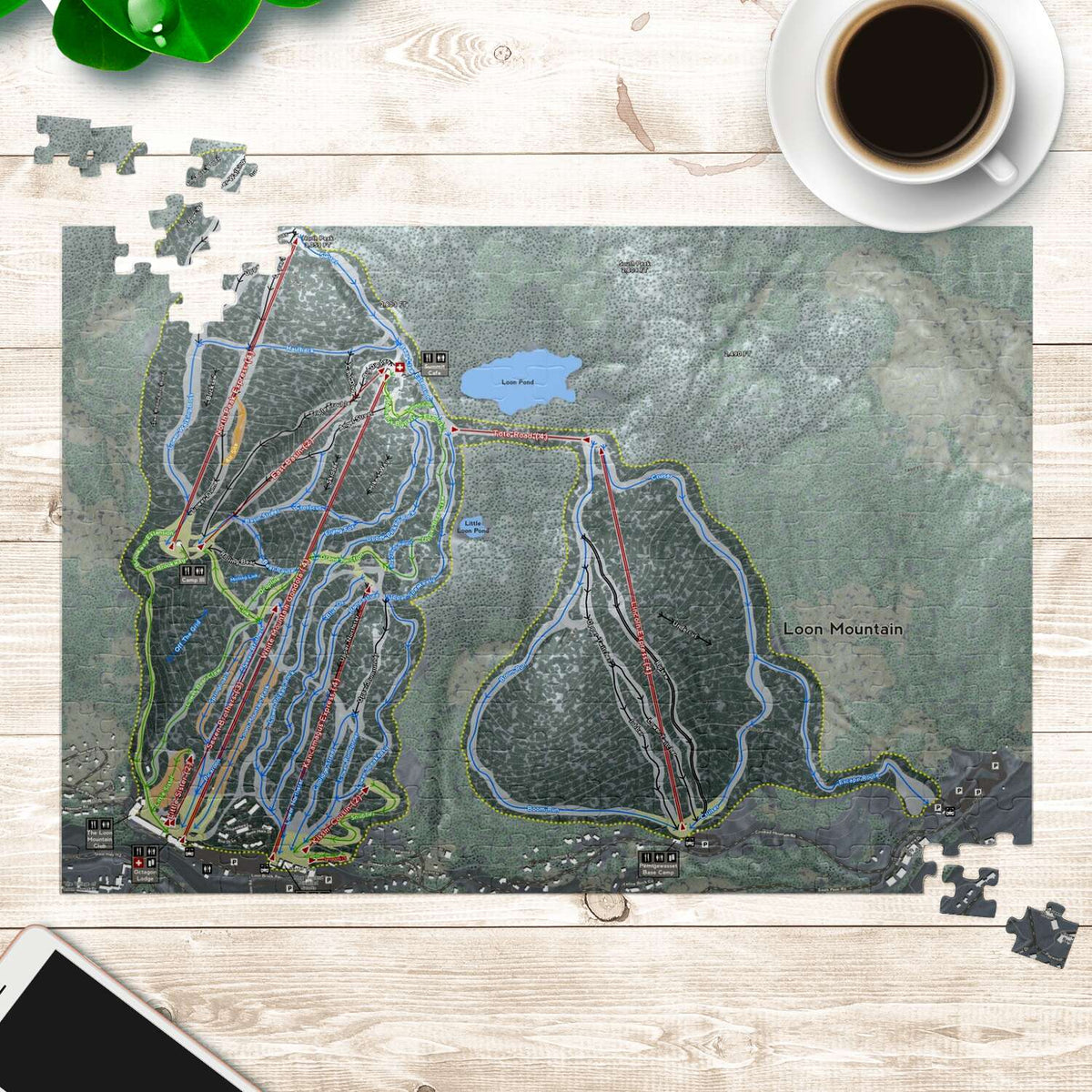 Loon Mountain New Hampshire Ski Trail Map Puzzles - Powderaddicts