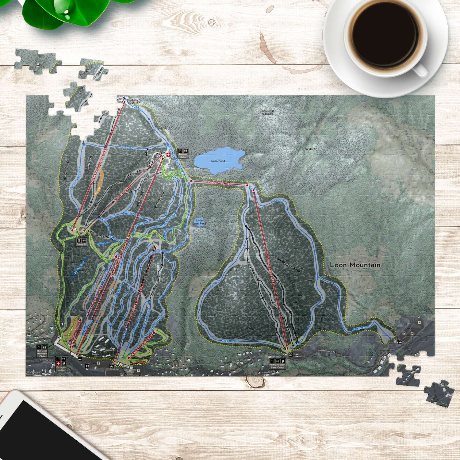 Loon Mountain New Hampshire Ski Trail Map Puzzles - Powderaddicts