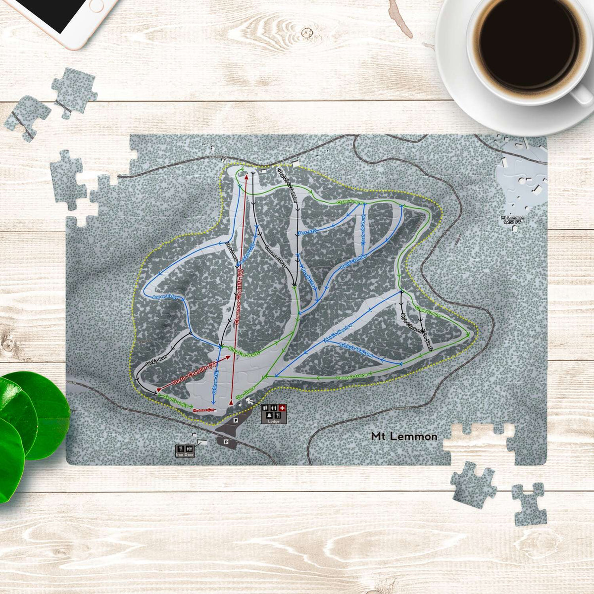 Mt Lemmon Arizona Ski Trail Map Puzzle - Powderaddicts