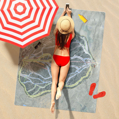 Sunlight, Colorado Ski Resort Map Printed Beach Towel - Powderaddicts