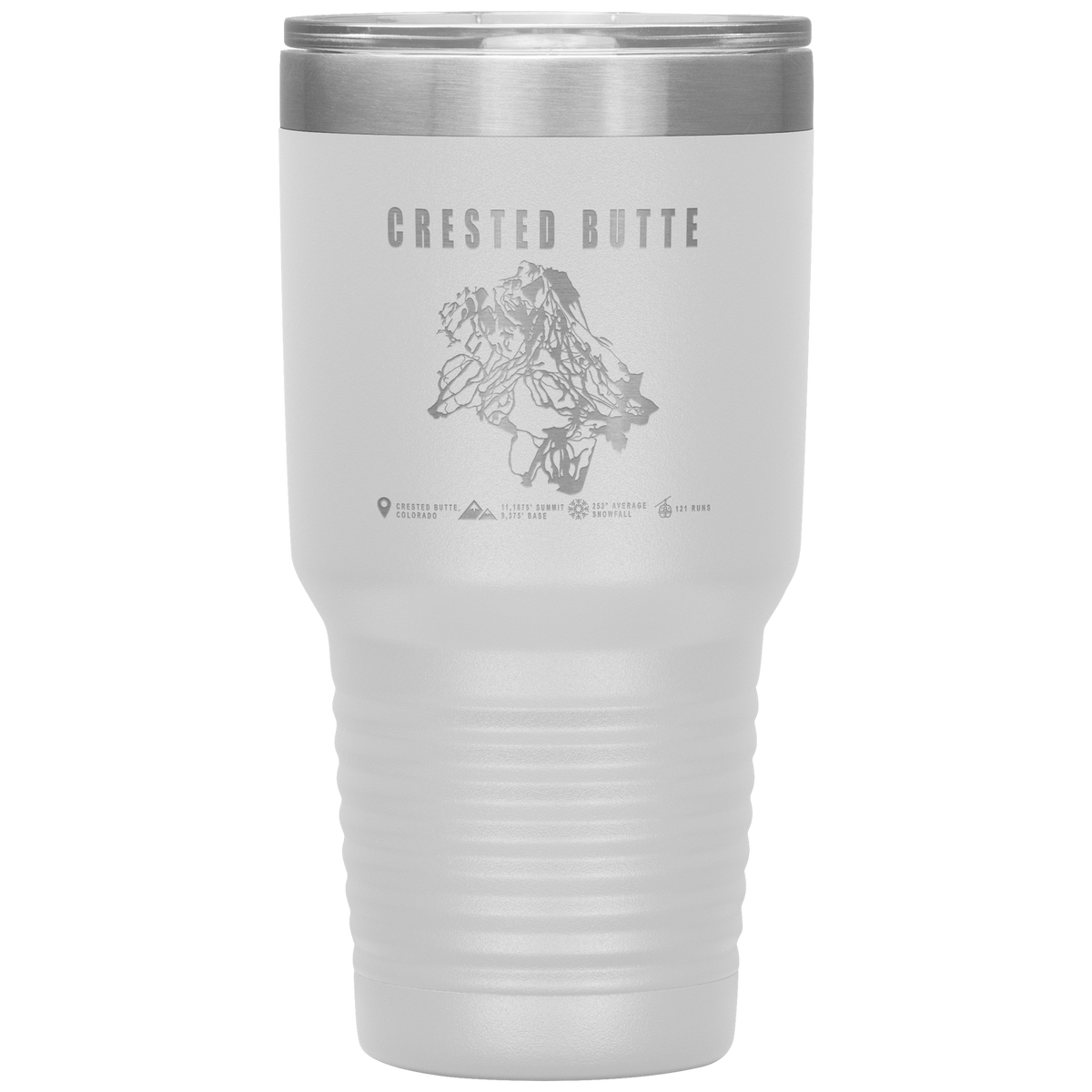 Crested Butte Colorado Ski Trail Map 30oz Tumbler - Powderaddicts