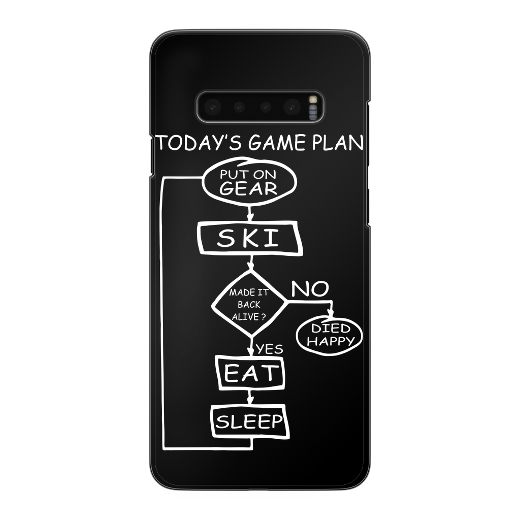 Today's Gameplan - Skiing Back Printed Black Hard Phone Case - Powderaddicts