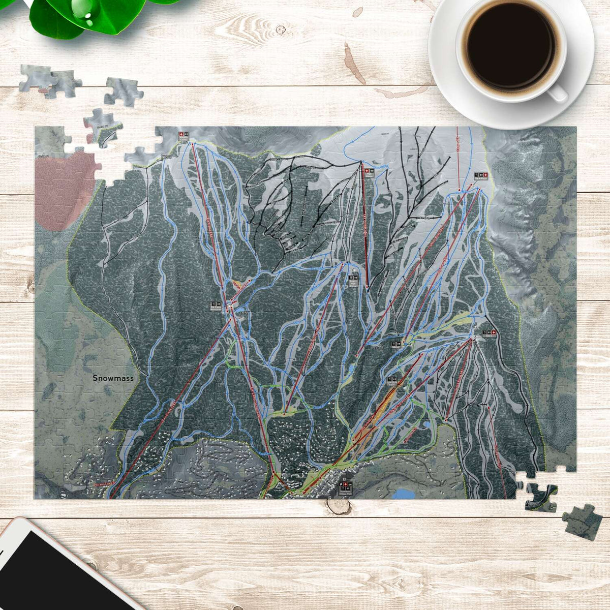 Snowmass, Colorado Ski Trail Map Puzzles - Powderaddicts