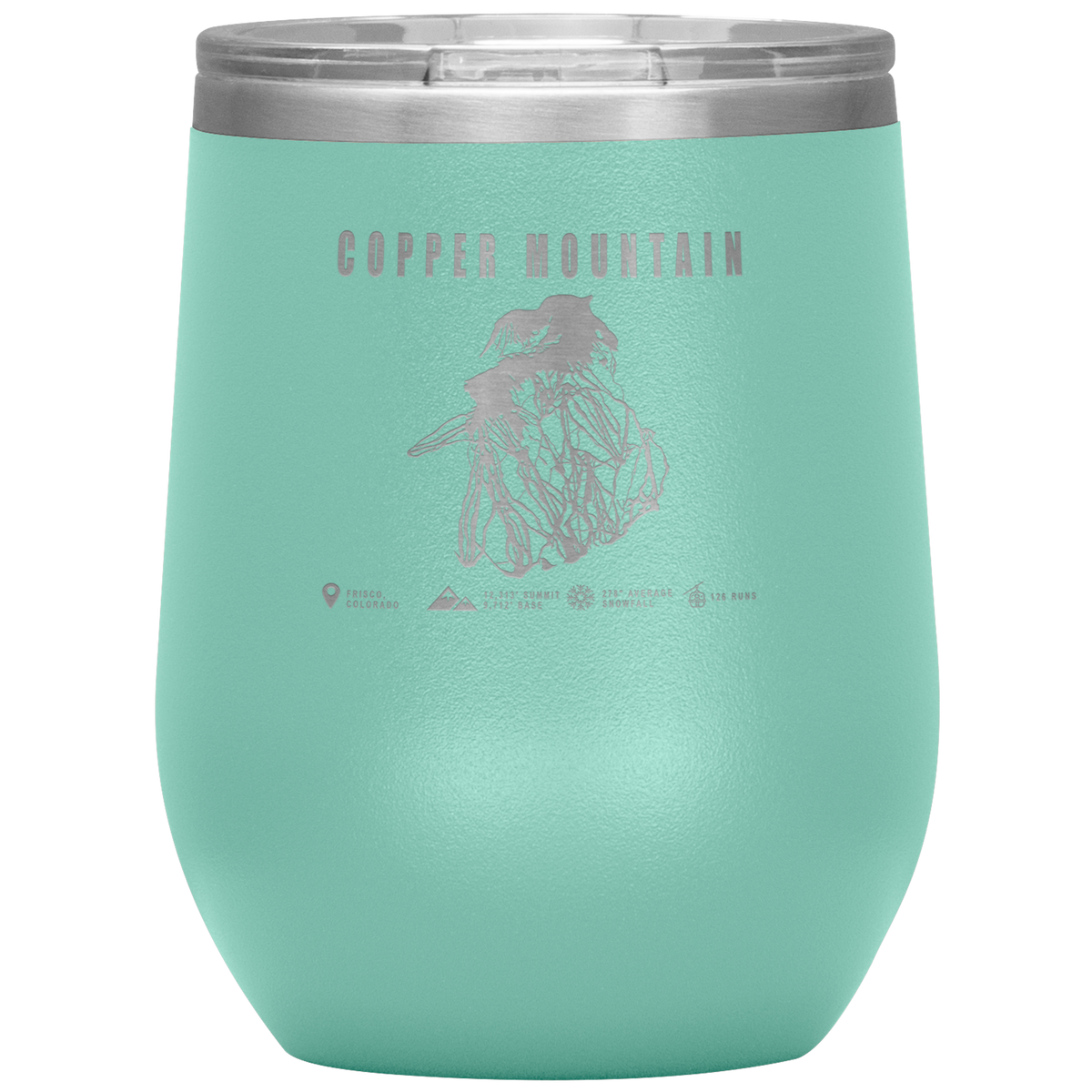 Copper Mountain Colorado Ski Trail Map Wine 12oz Tumbler - Powderaddicts