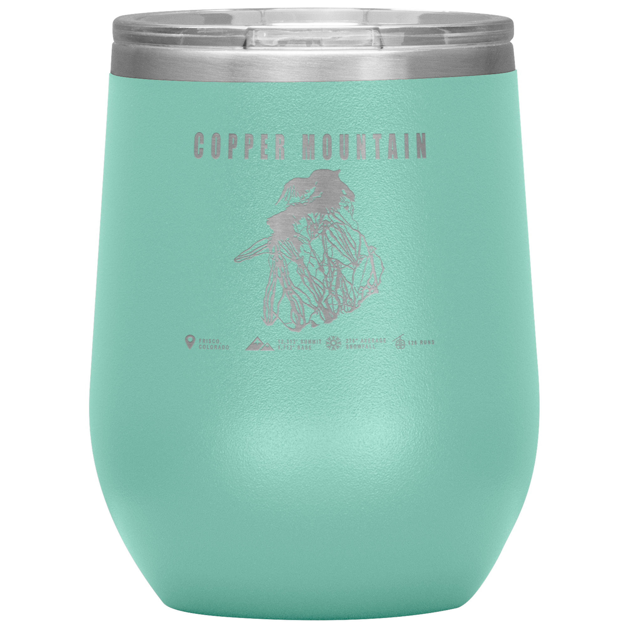 Copper Mountain Colorado Ski Trail Map Wine 12oz Tumbler - Powderaddicts