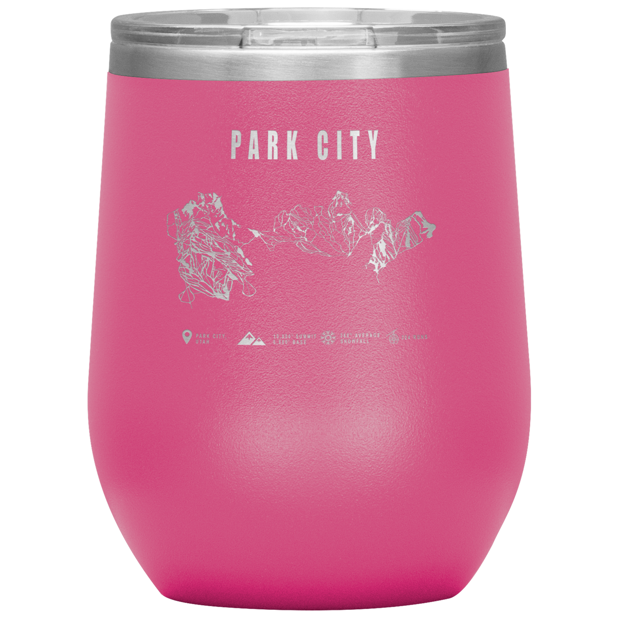 Eagle Point,Utah Ski Trail Map Wine 12oz Tumbler - Powderaddicts