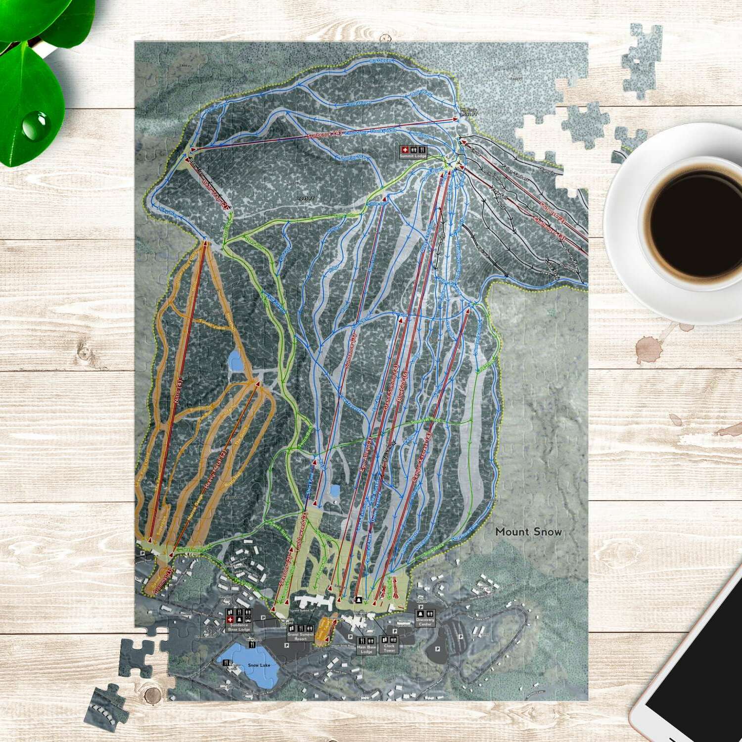 Mount Snow, Vermont Ski Trail Map Puzzle - Powderaddicts