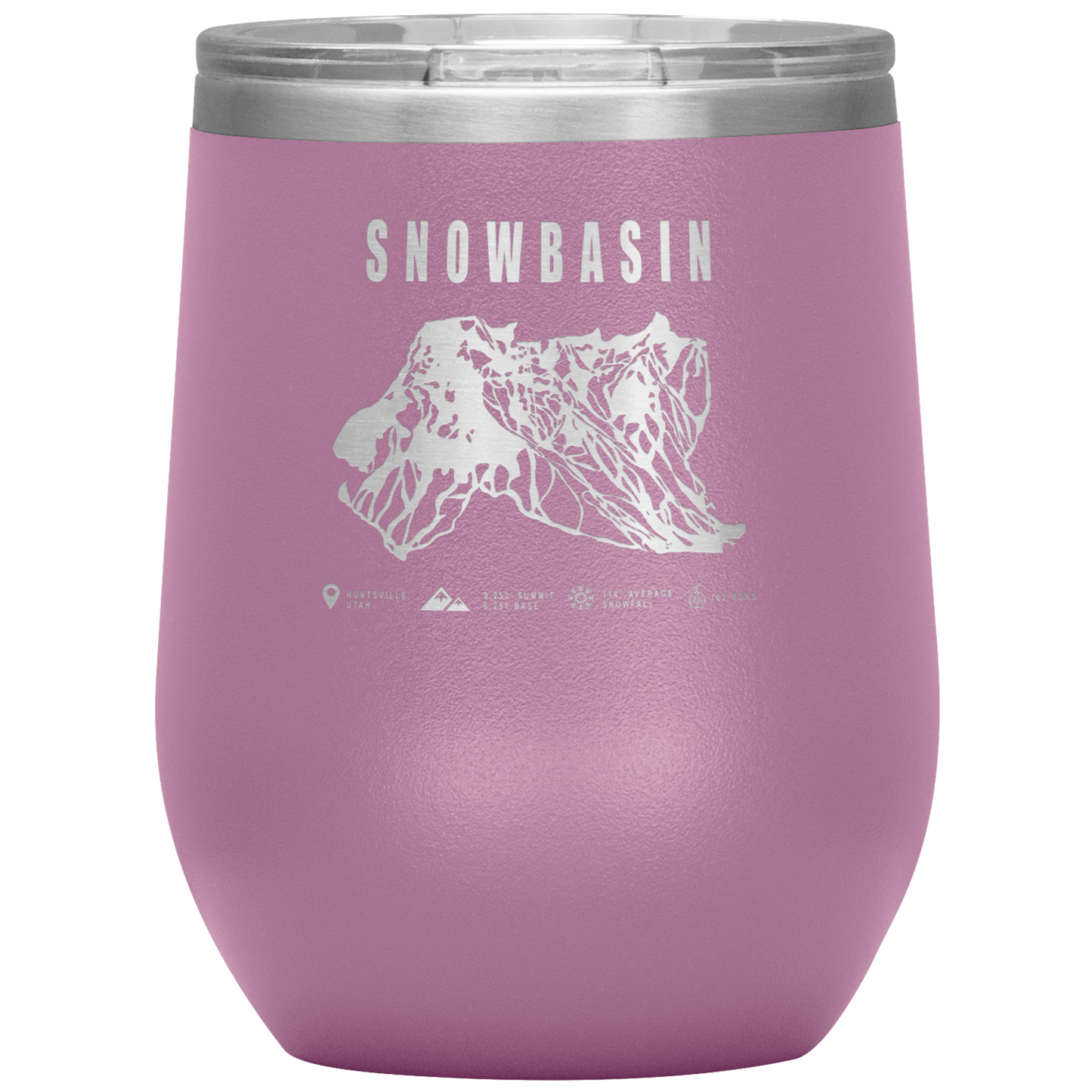 Snowbasin, Utah Ski Resort Wine 12oz Tumbler - Powderaddicts