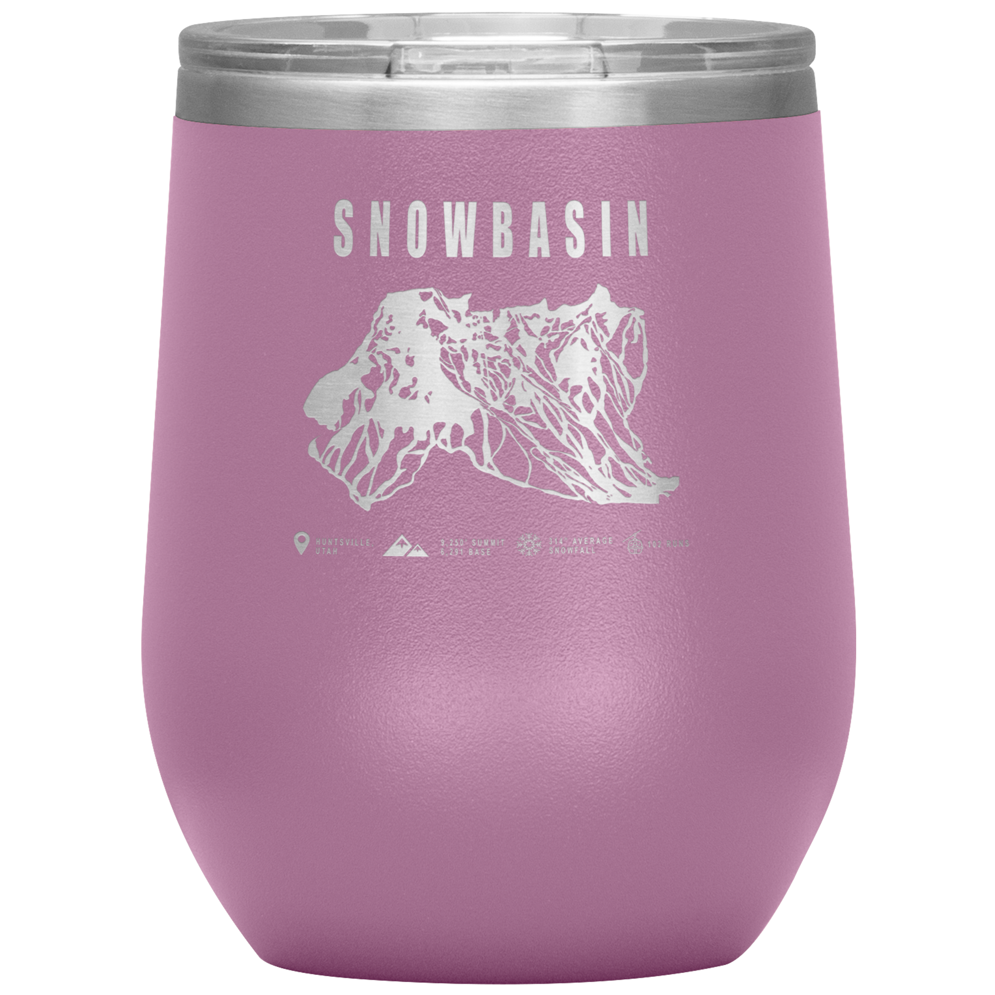 Snowbasin, Utah Ski Resort Wine 12oz Tumbler - Powderaddicts