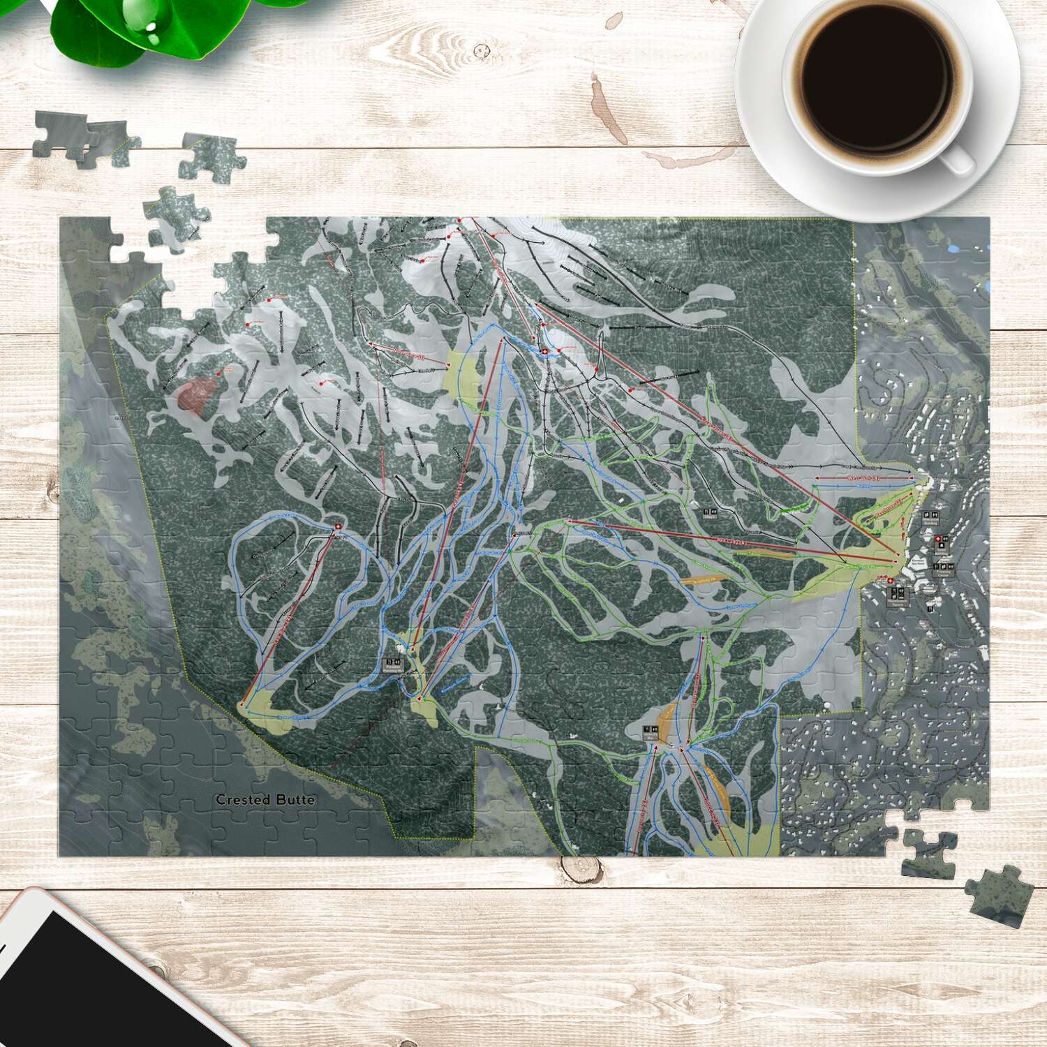 Crested Butte, Colorado Ski Trail Map Puzzles - Powderaddicts