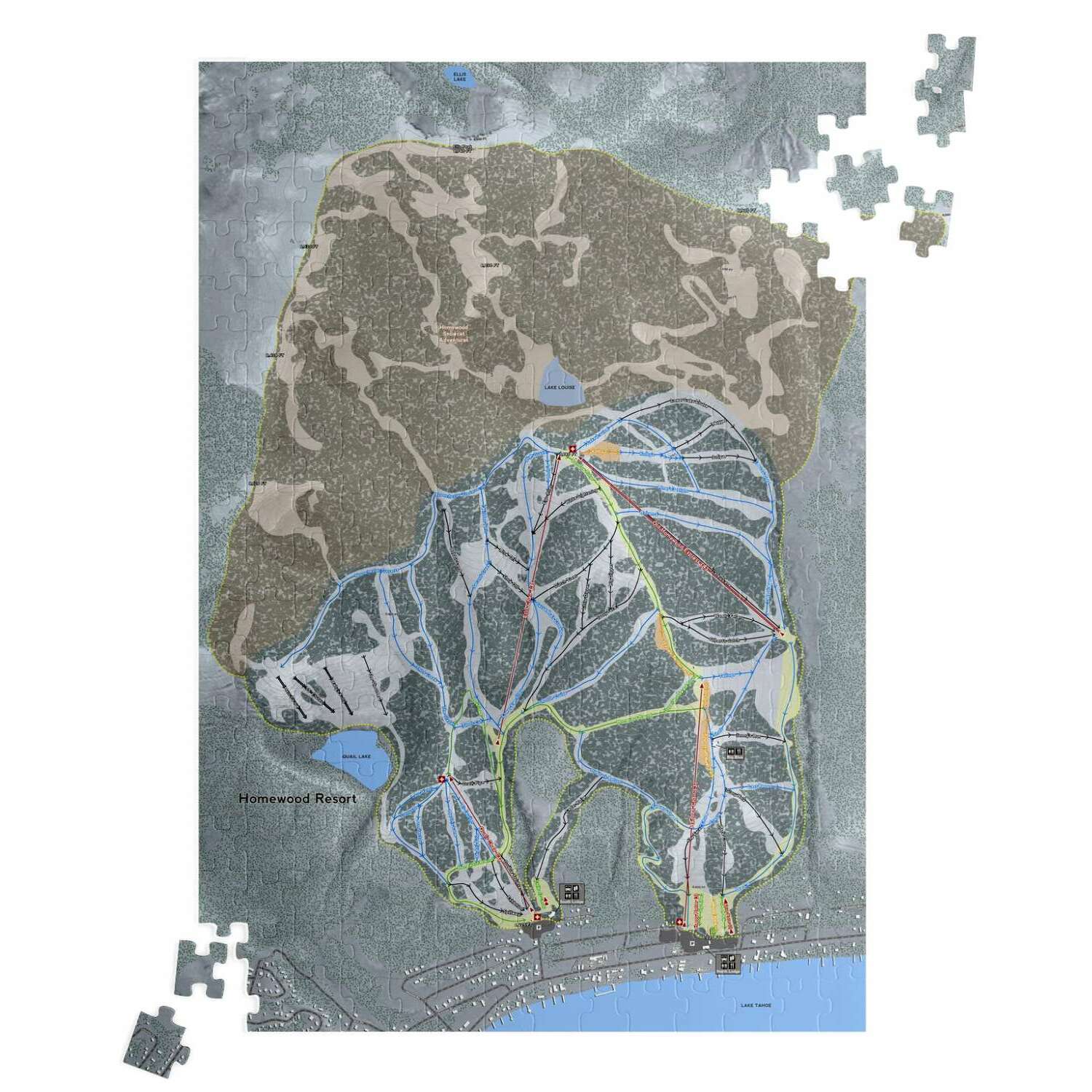 Homewood Trail, California Ski Trail Map Puzzle - Powderaddicts