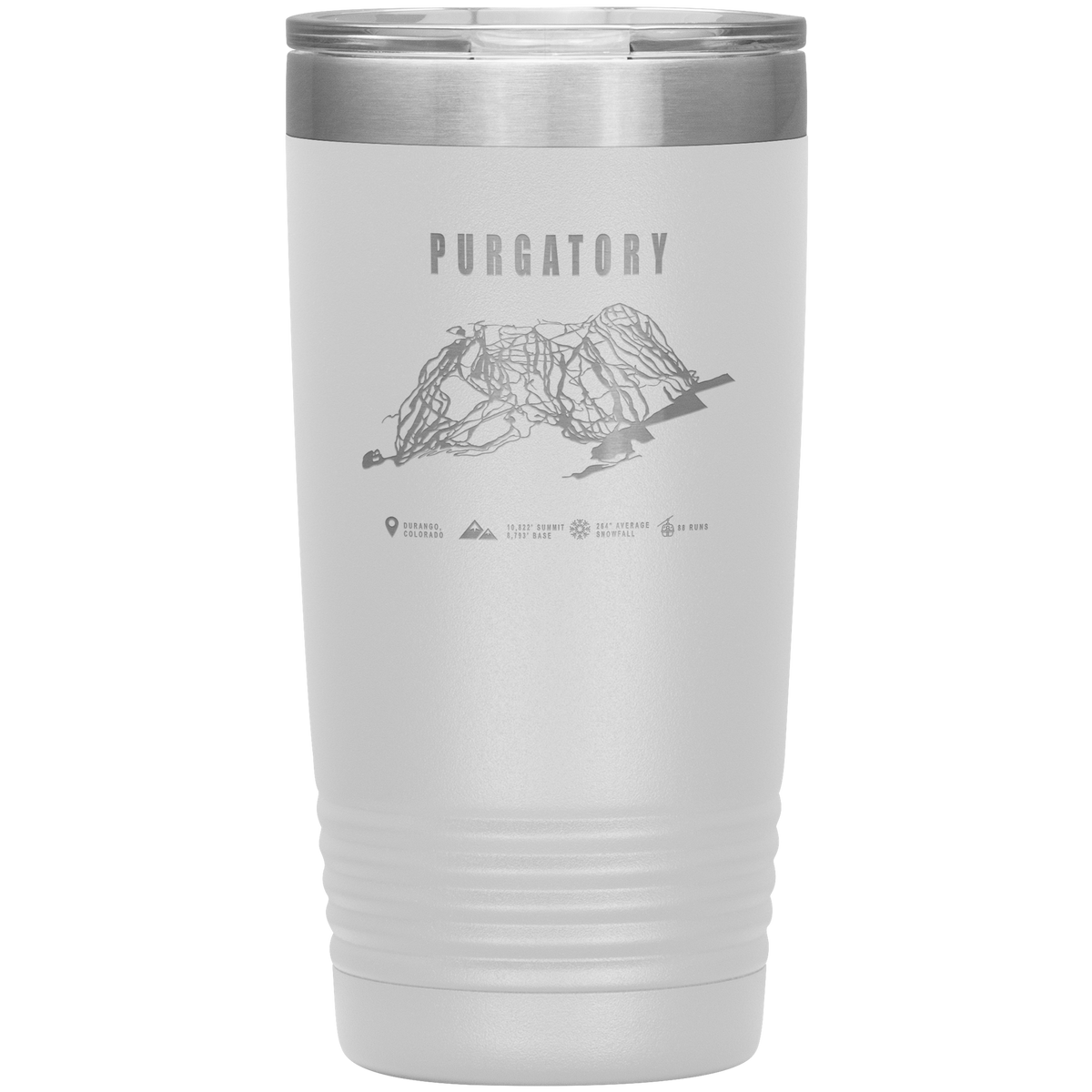 Purgatory Colorado Ski Trail Map 20oz Tumbler - Powderaddicts