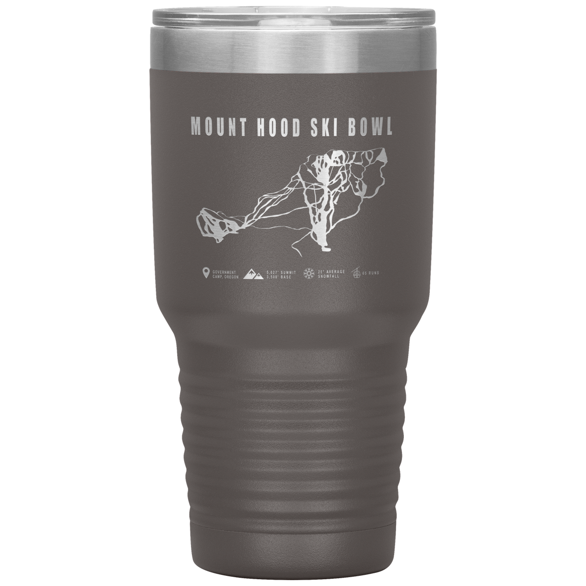 Mount Hood Ski Bowl, Oregon Ski Trail Map 30oz Tumbler - Powderaddicts