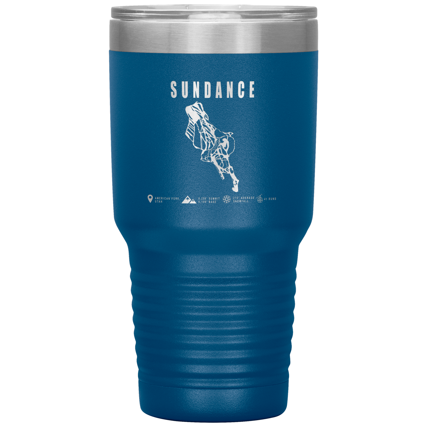 Sundance,Utah Ski Trail Map 30oz Tumbler - Powderaddicts
