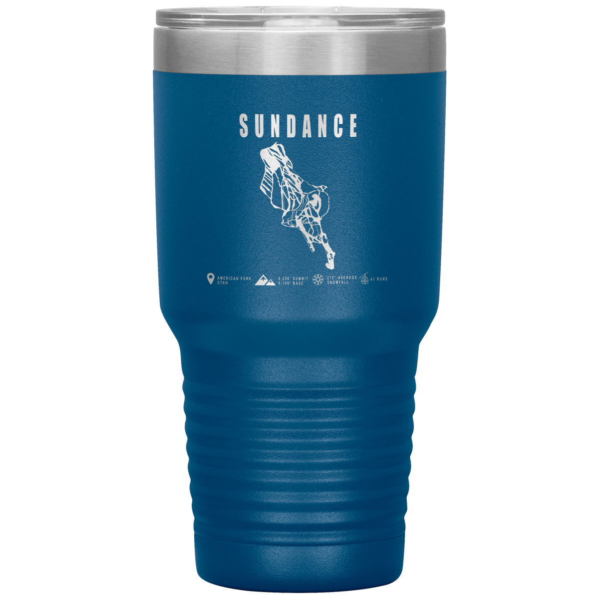 Sundance,Utah Ski Trail Map 30oz Tumbler - Powderaddicts