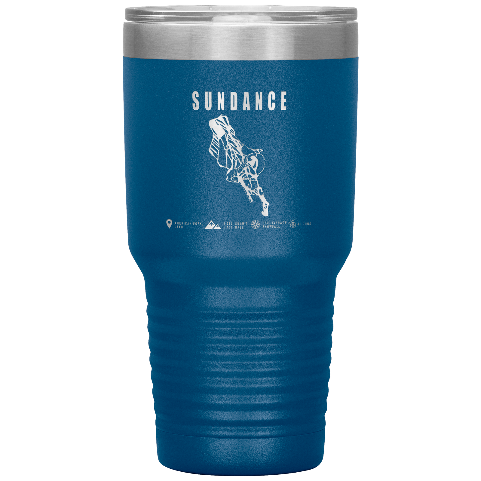 Sundance,Utah Ski Trail Map 30oz Tumbler - Powderaddicts