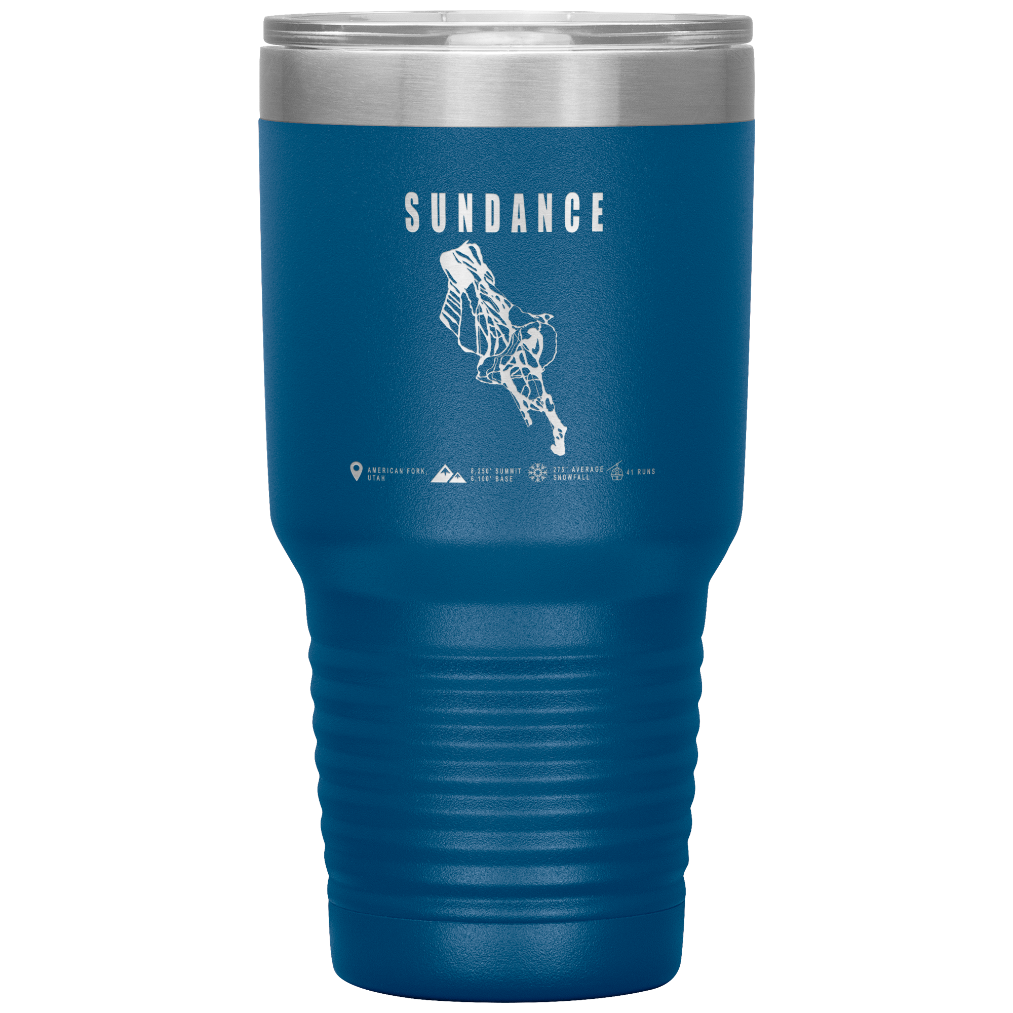 Sundance,Utah Ski Trail Map 30oz Tumbler - Powderaddicts