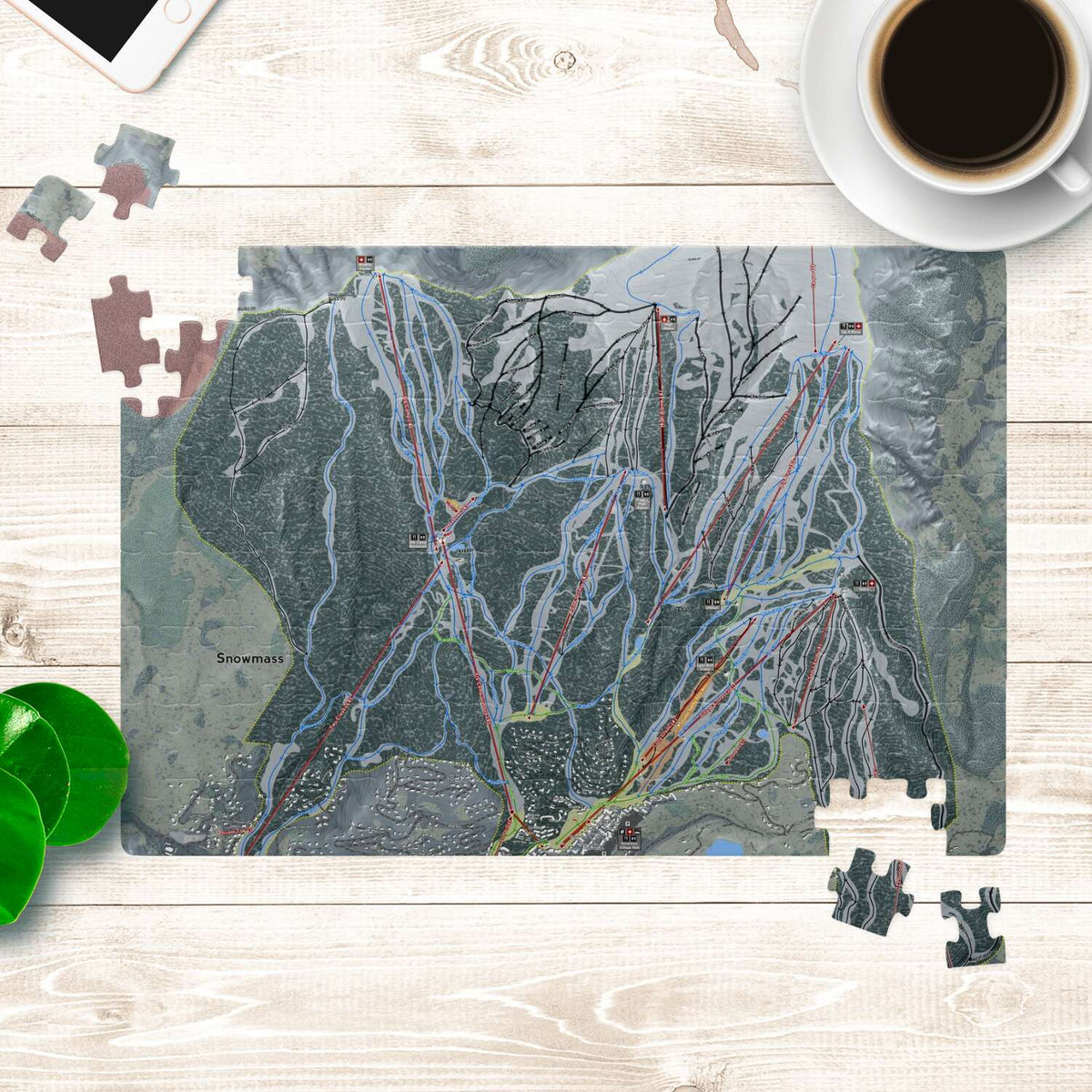 Snowmass, Colorado Ski Trail Map Puzzles - Powderaddicts