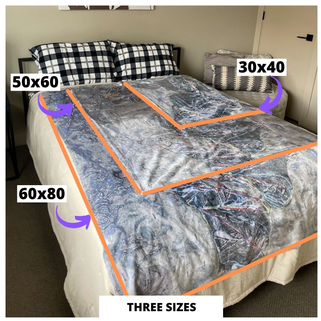 Palisades Tahoe , California Ski Trail Map Blanket