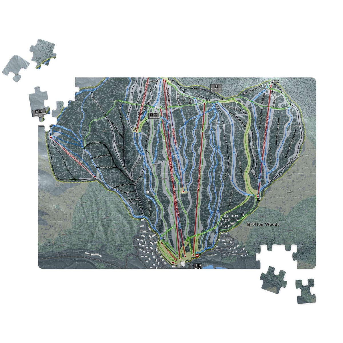 Bretton Woods New Hampshire Ski Trail Map Puzzles - Powderaddicts