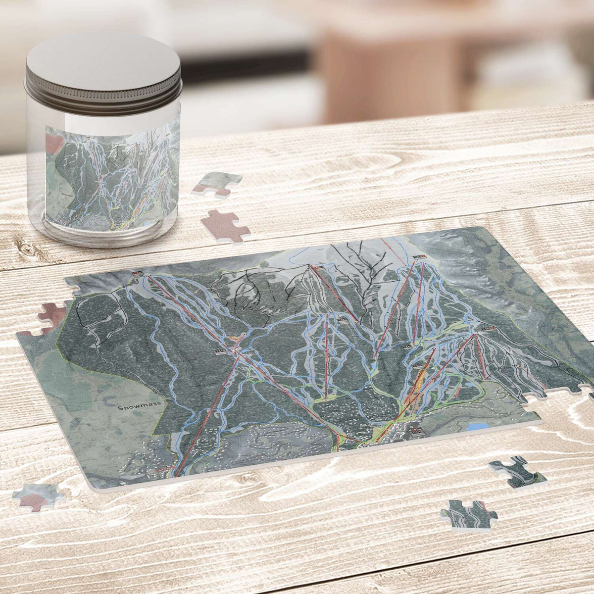 Snowmass, Colorado Ski Trail Map Puzzles - Powderaddicts