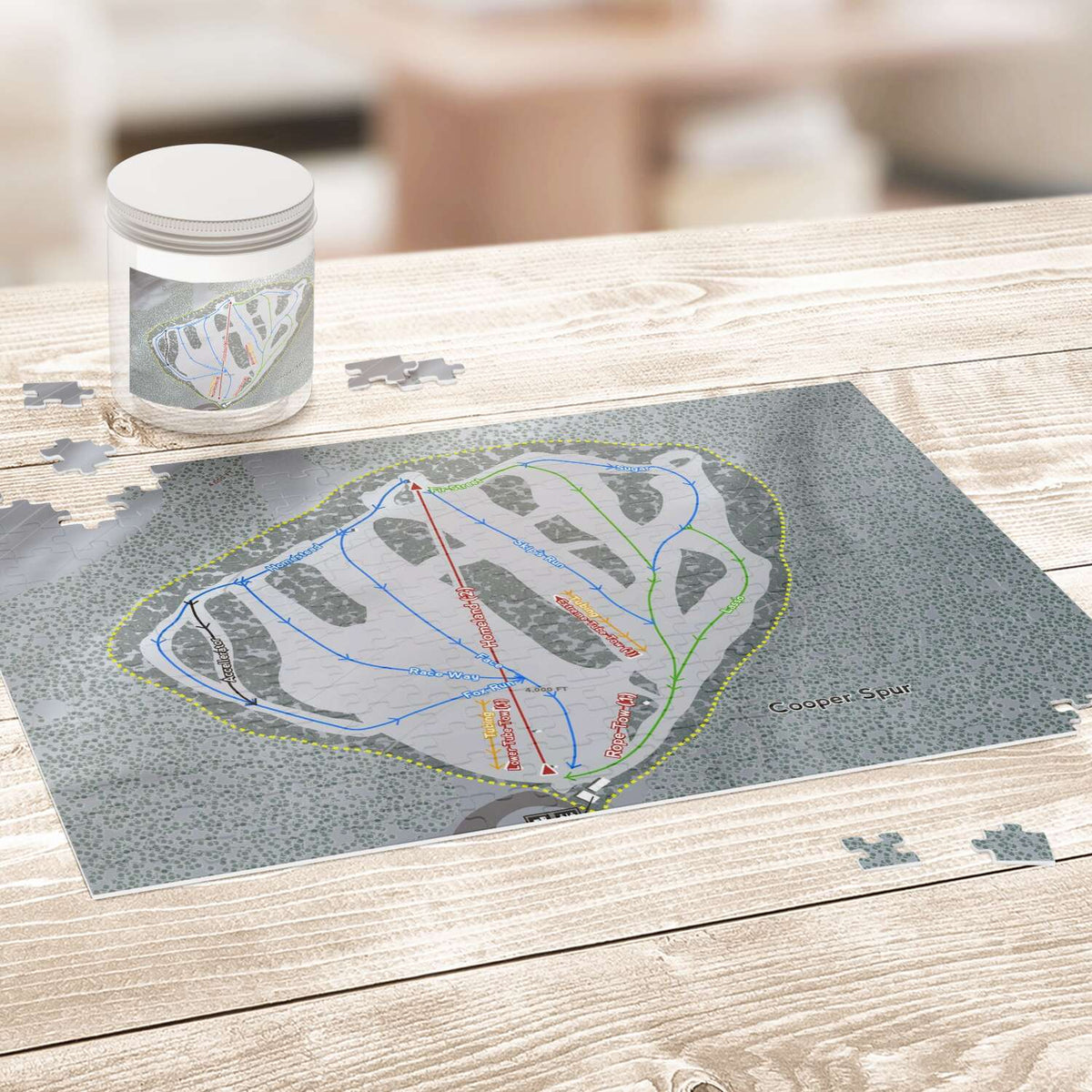 Cooper Spur Oregon Ski Trail Map Puzzle - Powderaddicts